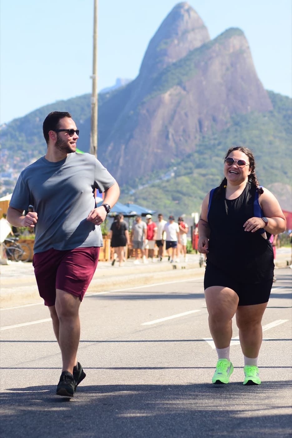 Two athletes training together